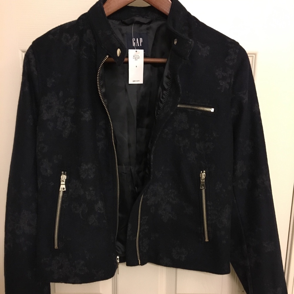 Gap Floral Wool Biker Jacket NWT